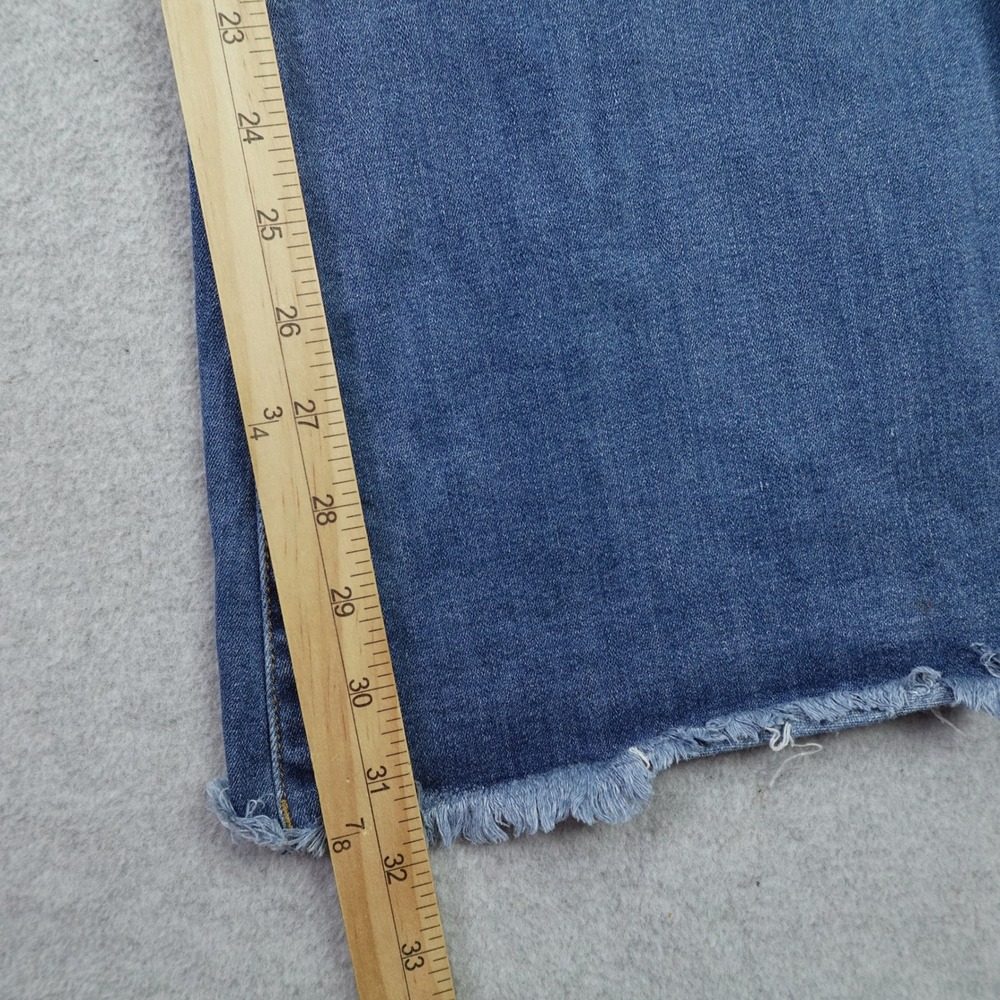 Vibrant MIU Jeans Womens 7 W27 Blue Distressed Flare High‎ Rise Bell Bottom - Picture 10 of 13